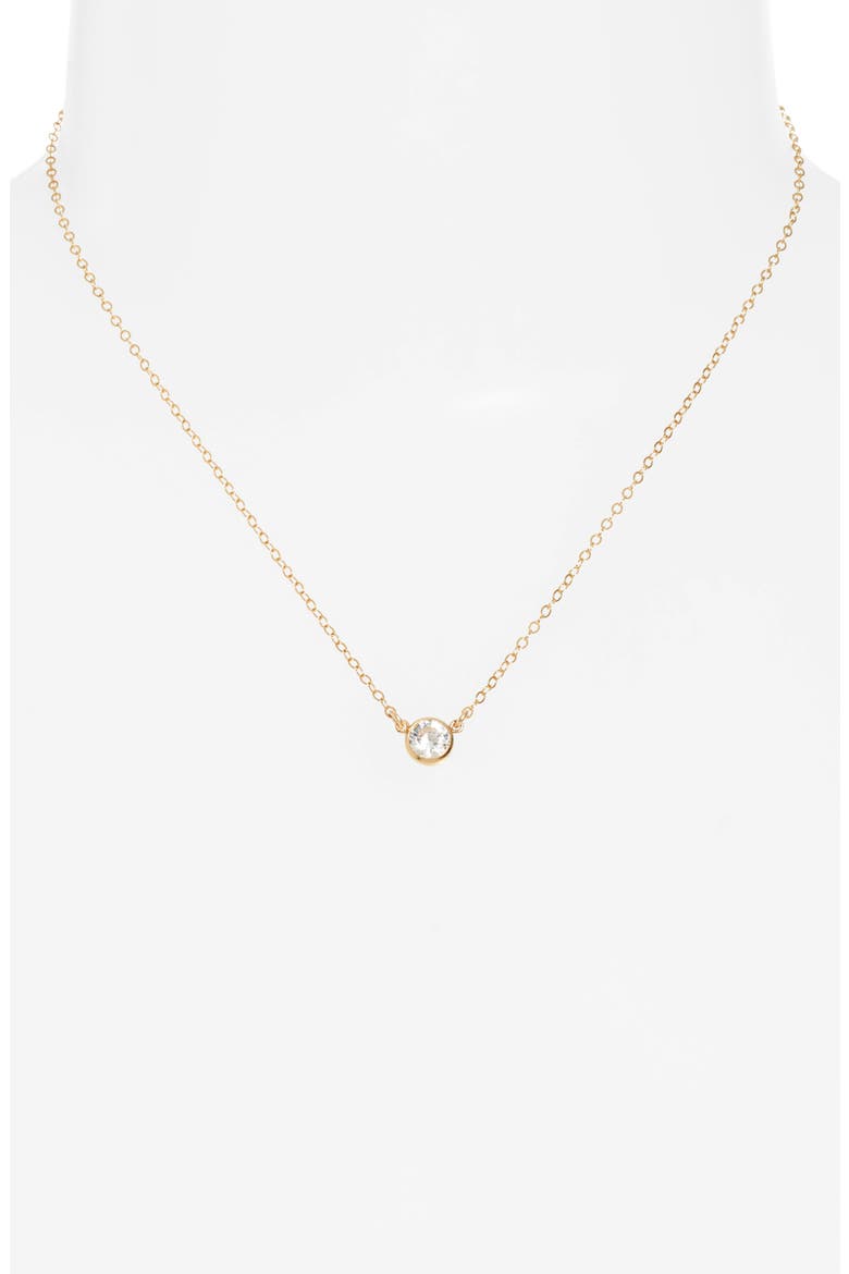 Blake Cubic Zirconia Pendant Necklace, Alternate, color, GOLD