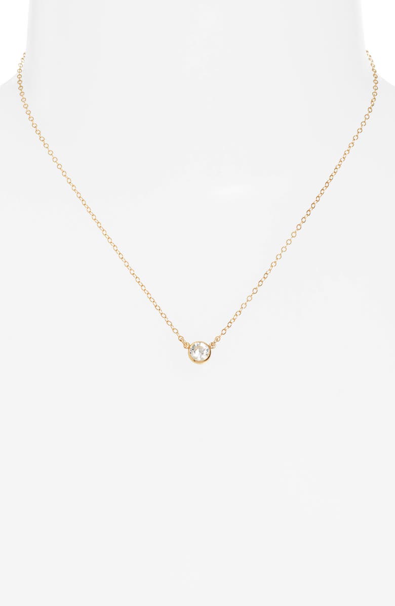 Set & Stones Blake Cubic Zirconia Pendant Necklace, Alternate, color, Gold