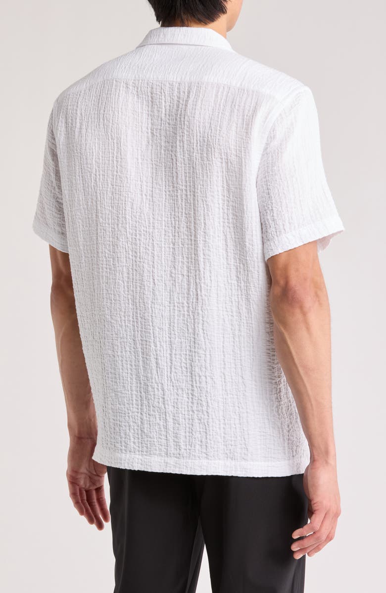 Original Penguin Cotton Gauze Short Sleeve Button-Up Camp Shirt, Alternate, color, Bright White