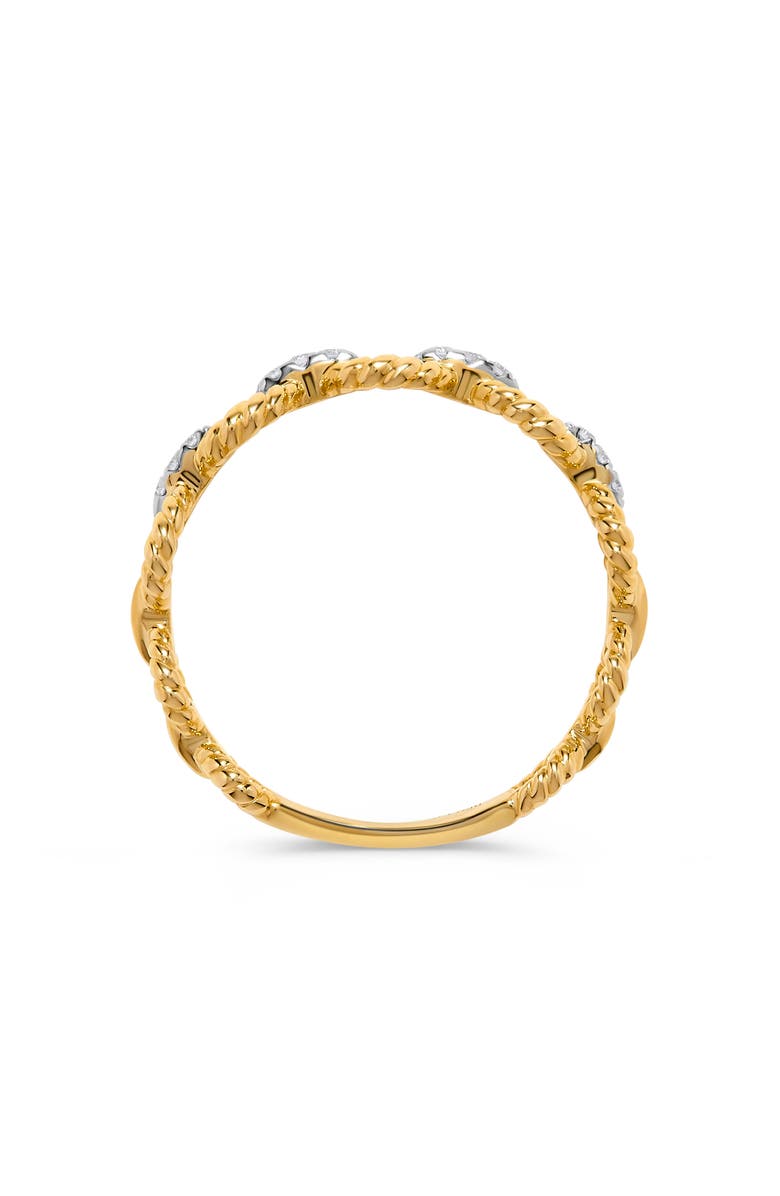 H.J. Namdar Braided Circle Diamond Link Ring, Alternate, color, Yellow Gold