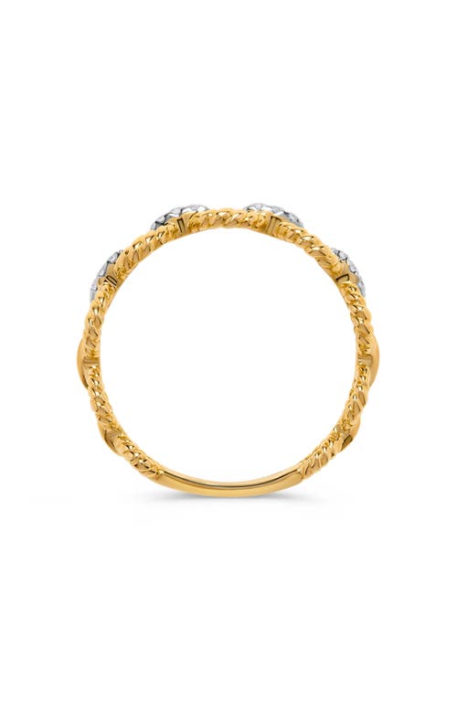 H.j. Namdar Braided Circle Diamond Link Ring In Gold
