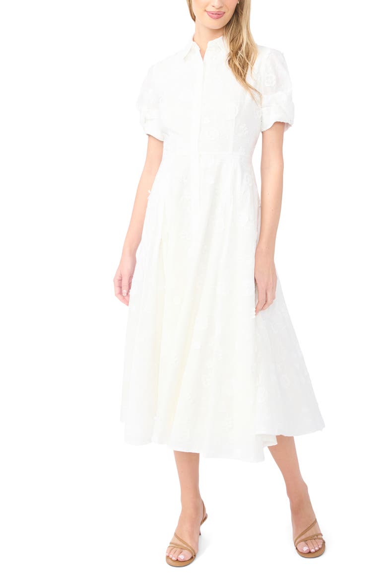 Violet Floral Embroidery Shirtdress, Main, color, NEW IVORY