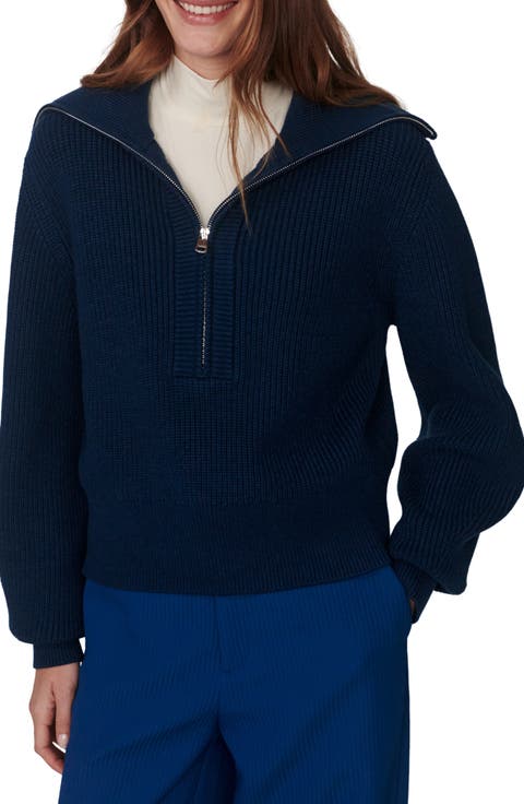 Maura Rib Half Zip Sweater