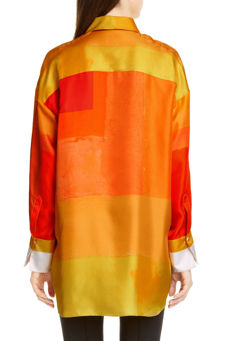 Hugo Silk Shirt, Alternate, color, POPPY MULTI