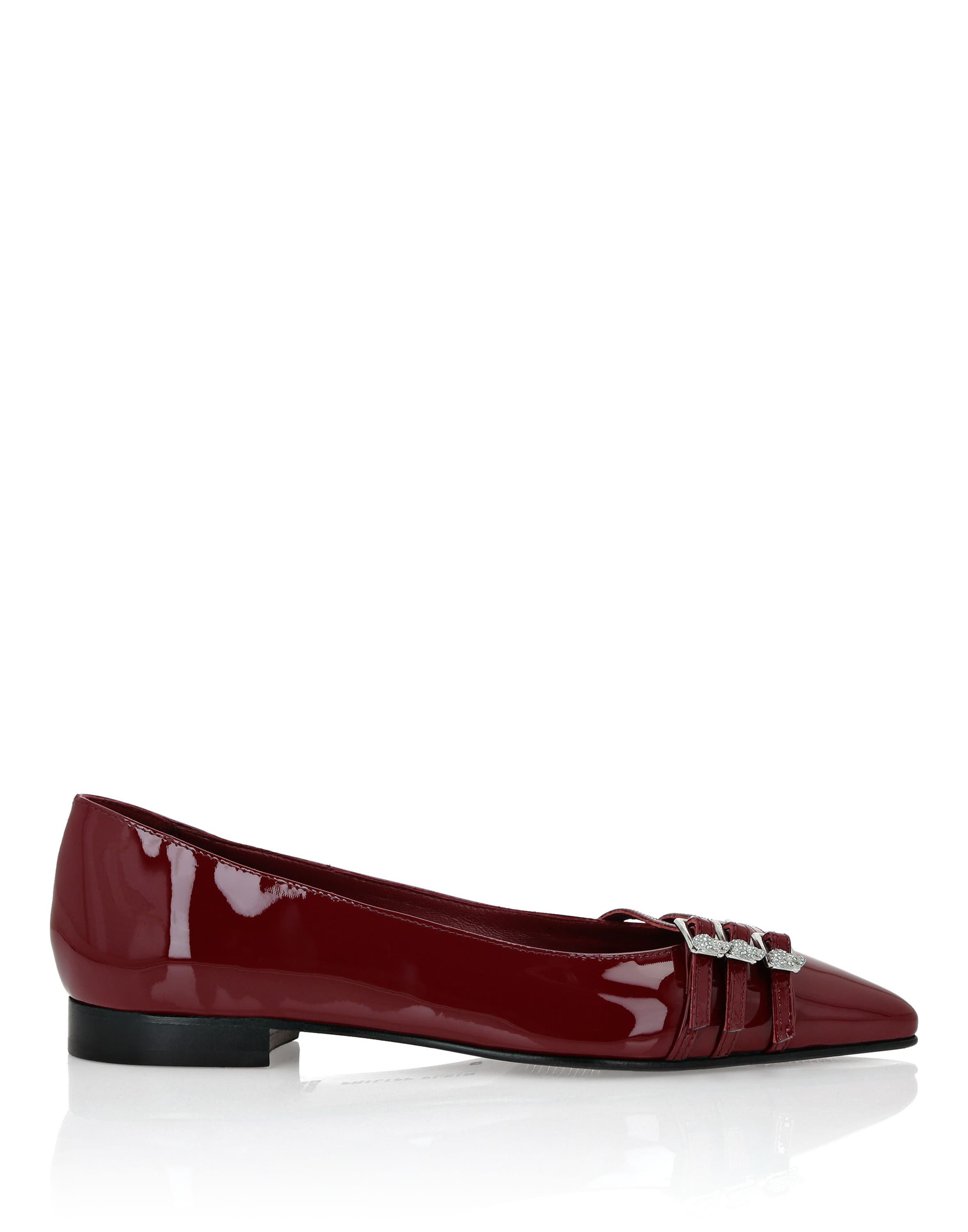 Multi-Strap Ballerina Flats Skull Women, Alternate, color, Bordeaux