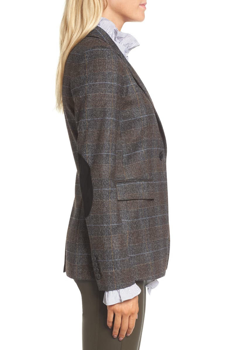 Nordstrom Signature Elbow Patch Plaid Jacket, Alternate, color, 