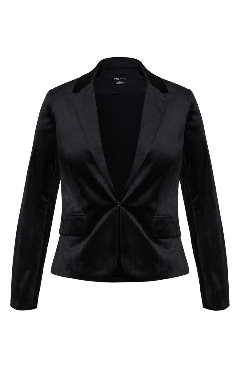 City Chic Glam Velvet Jacket, Alternate, color, 