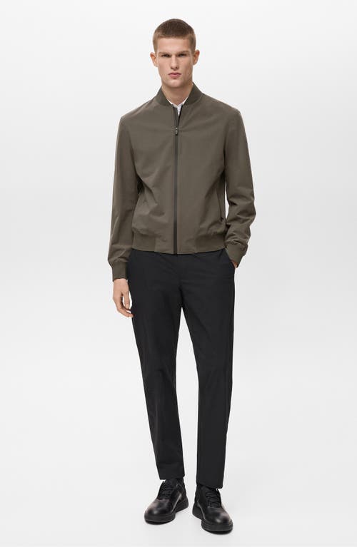 Mango Waterproof Bomber Jacket In Green