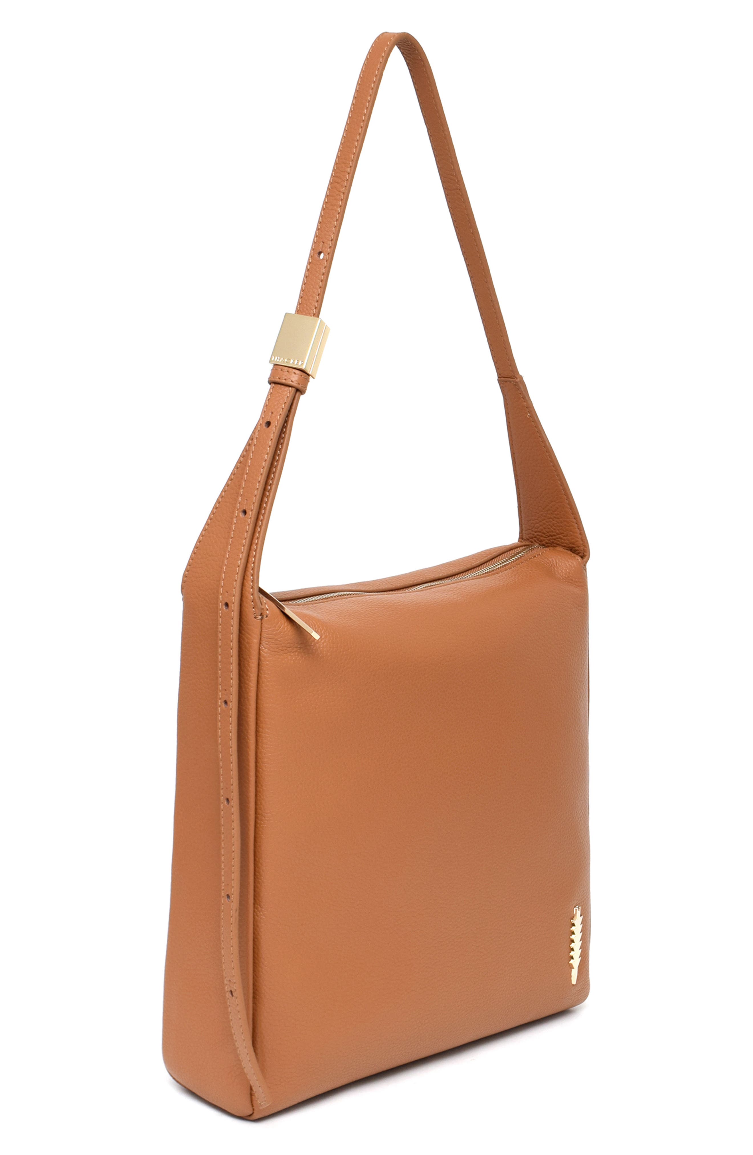 Thacker Dalia Pebbled Leather Crossbody Bag, Alternate, color, Cognac
