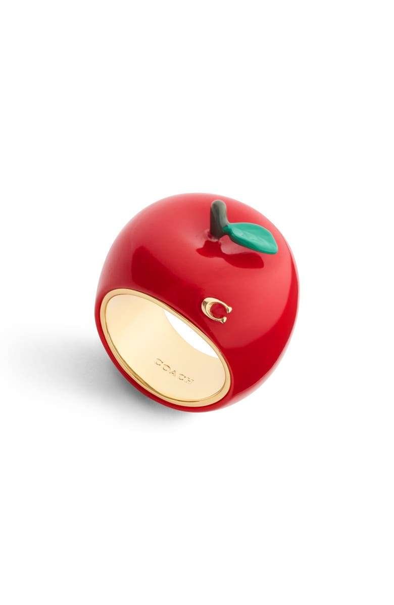 COACH Resin Apple Cocktail Ring, Main, color, 