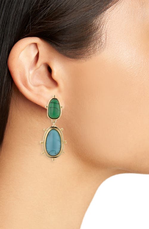 Cara Crystal Button Earrings In Blue