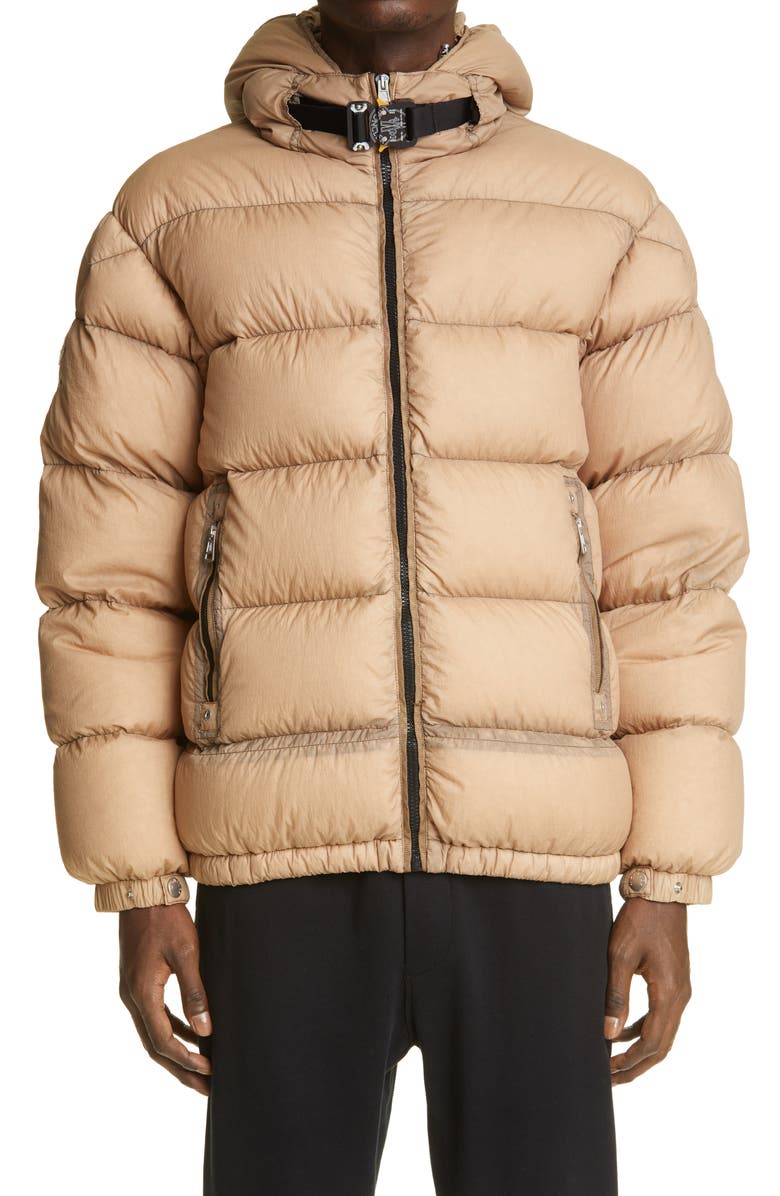Moncler Genius x 6 1017 ALYX 9SM Almond Water Resistant Down Puffer Coat, Main, color, 
