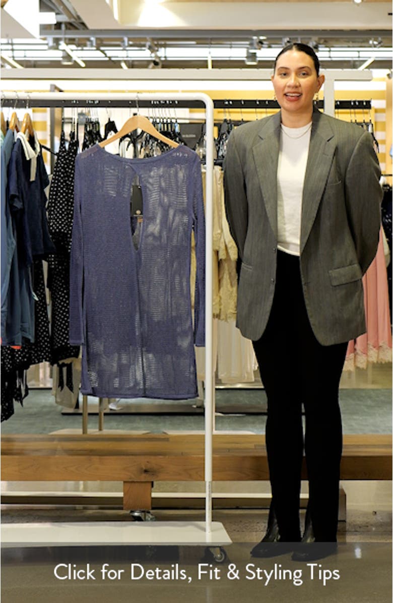 Micah Long Sleeve Mesh Cover-Up Minidress, sales video thumbnail