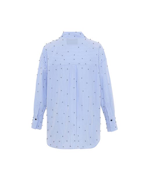 Theo The Label Women's Red / White Echo Pearly Shirt - Rouge / Pearl In Rouge/pearl