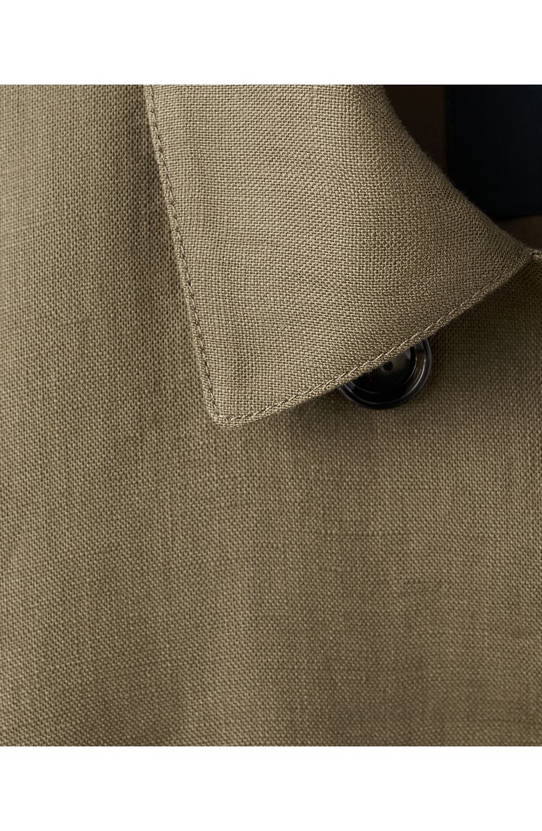 MANGO Double Breasted Linen Jacket, Alternate, color, Khaki Green