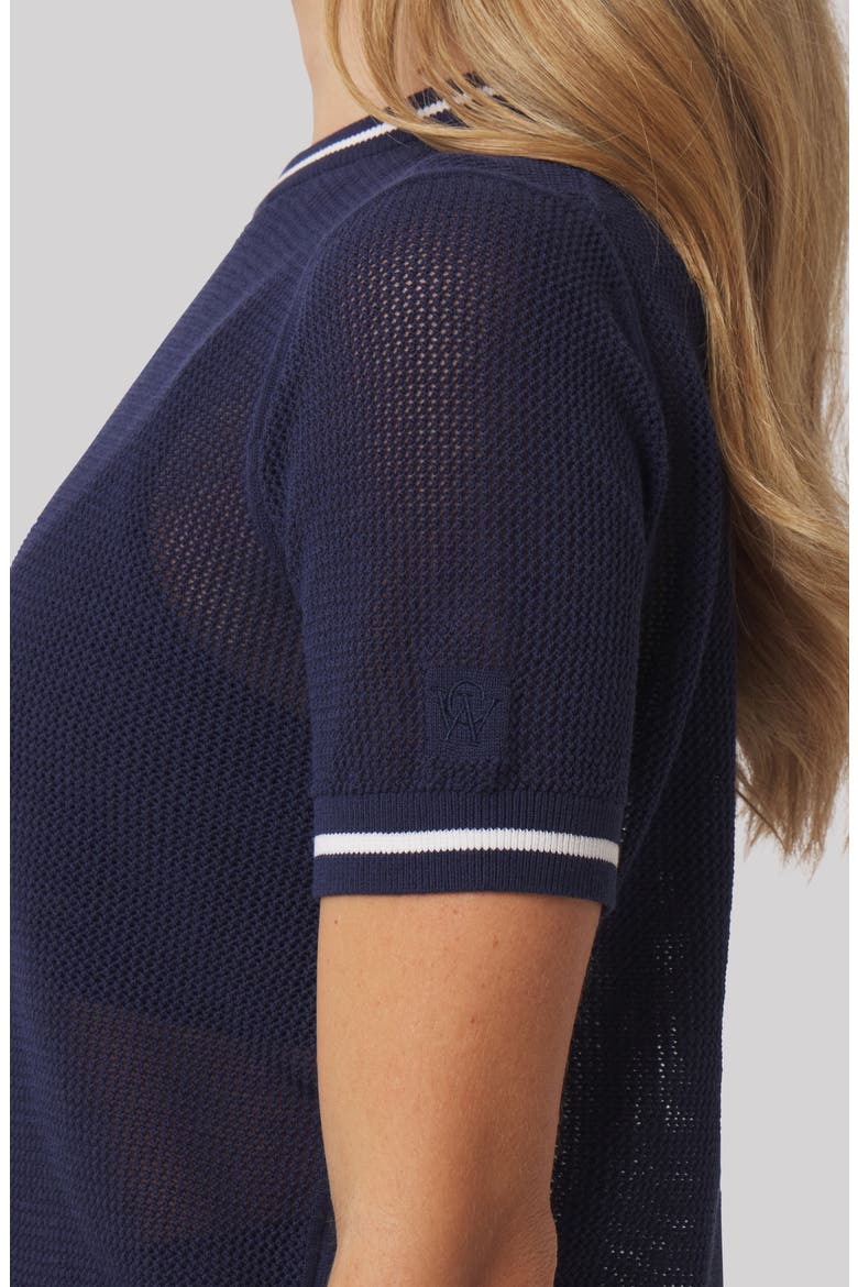 Sydney Cotton Mesh Golf T-Shirt, Alternate, color, LEGACY NAVY WHITE