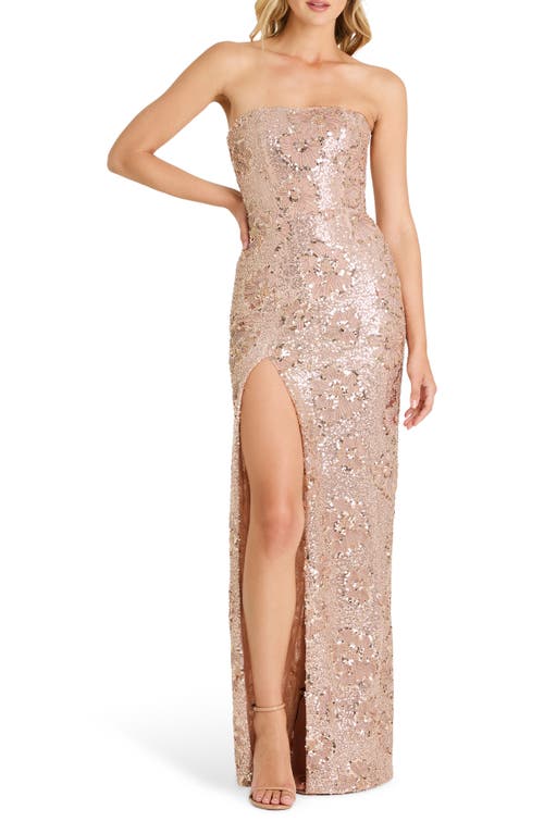 Helsi Lola Sequin Strapless Gown In Neutral