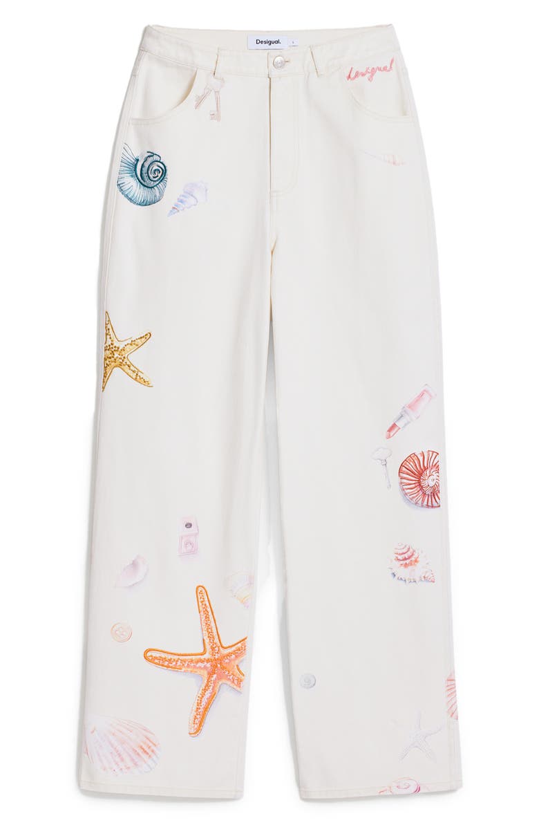 Desigual Mixed Print Jeans, Alternate, color,