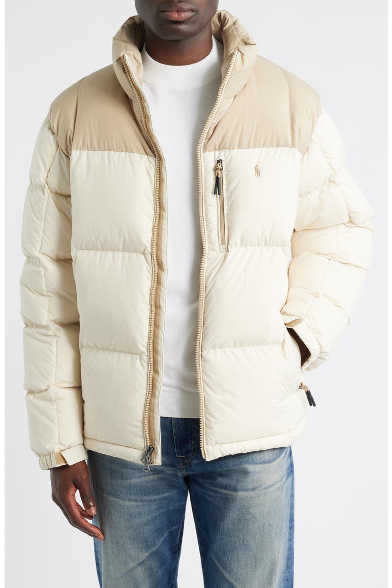 POLO RALPH LAUREN フーデッド ジャケットベージュ Polo Ralph Lauren The Gorham Down Jacket with Removable Hood (Men