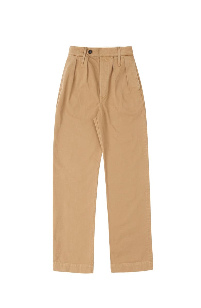 Fortela Straight Twill Cotton Trousers, Main, color, Camel
