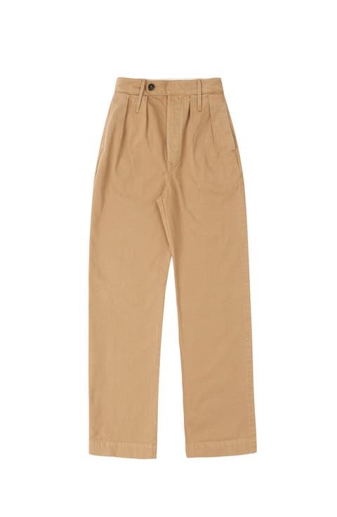 Straight Twill Cotton Trousers