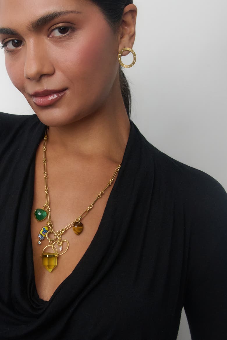 Tiger's Eye Cut Heart Charm, Alternate, color, Tiger's Eye