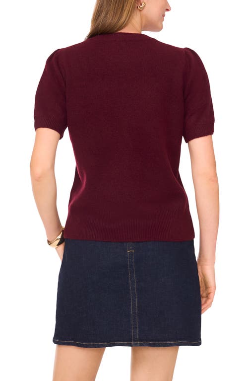 Vince Camuto Short Sleeve Sweater In Burgundy