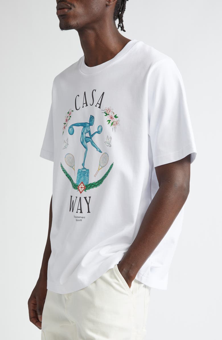 Casablanca Marble Statue Logo Organic Cotton Graphic T-Shirt, Alternate, color, 