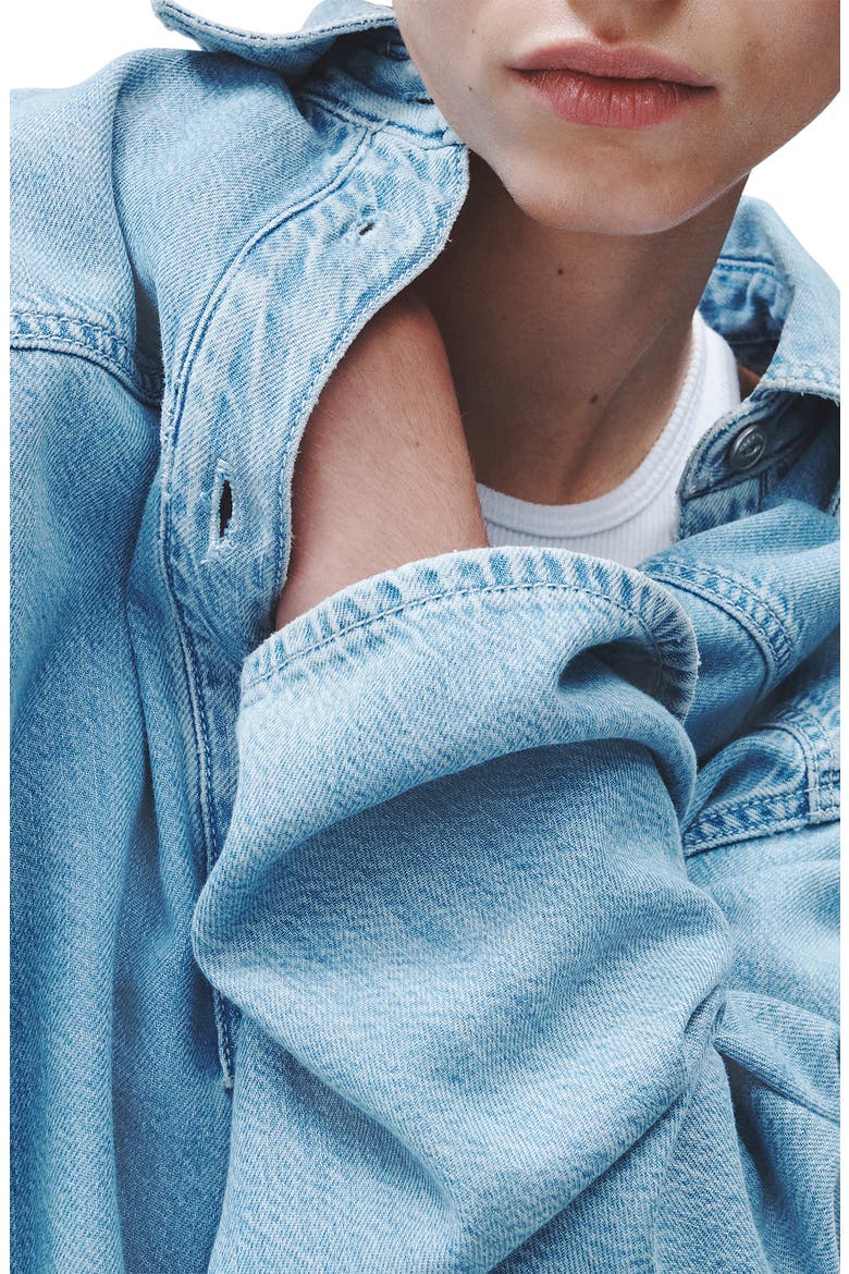Emily Lightweight Denim Popover Shirt, Alternate, color, BILLIE