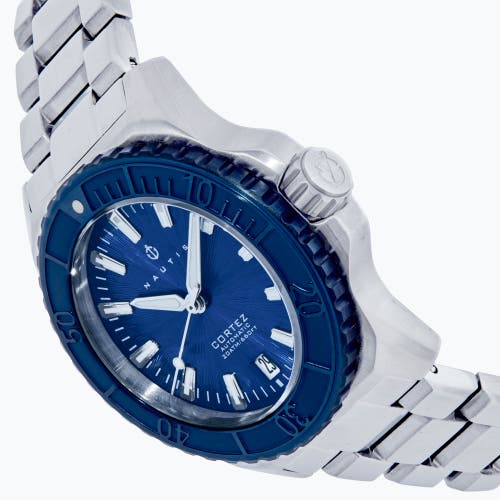Nautis Cortez Automatic Bracelet Watch W/date - Navy In Metallic