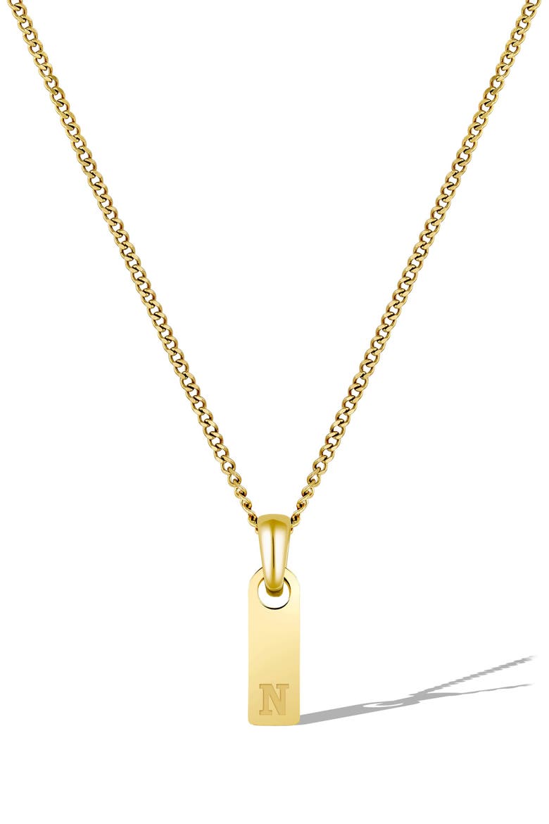 Men's Initial Pendant Necklace, Main, color, GOLD - N
