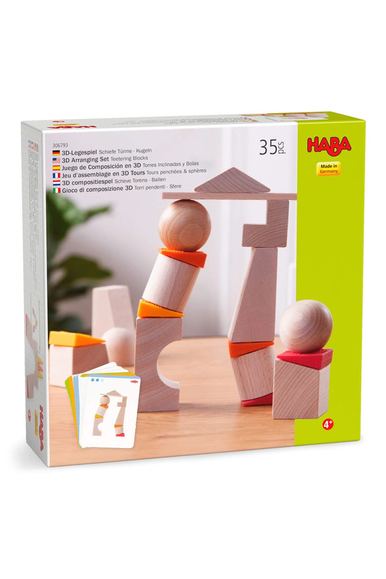Teetering Towers Arranging Blocks, Main, color, ORANGE MULTI
