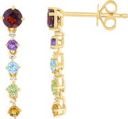 EFFY Gold Plated Sterling Silver Multicolor Gemstone Drop Earrings
