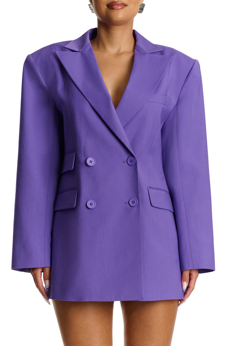 Naked Wardrobe Oversize Long Sleeve Blazer, Main, color, Violet
