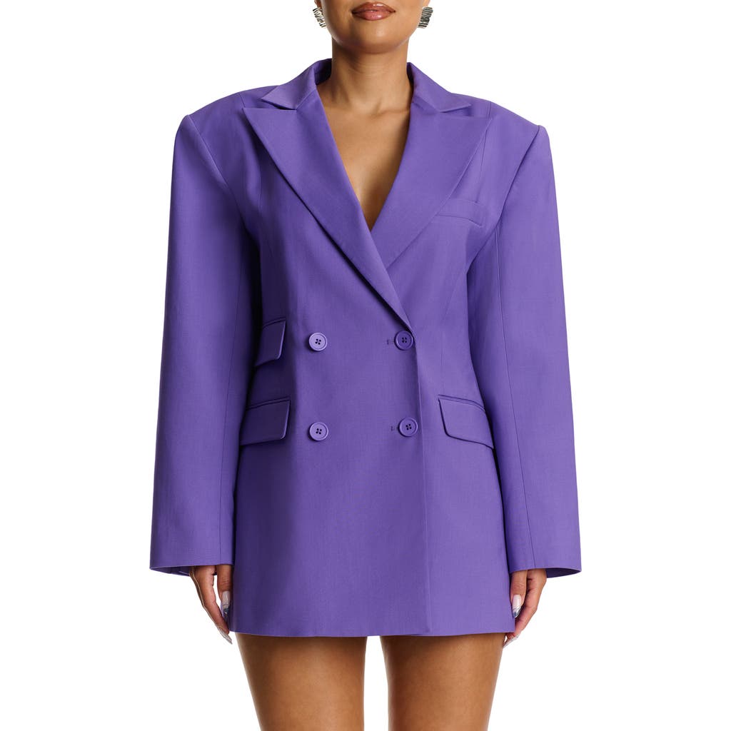 Naked Wardrobe Oversize Long Sleeve Blazer In Purple