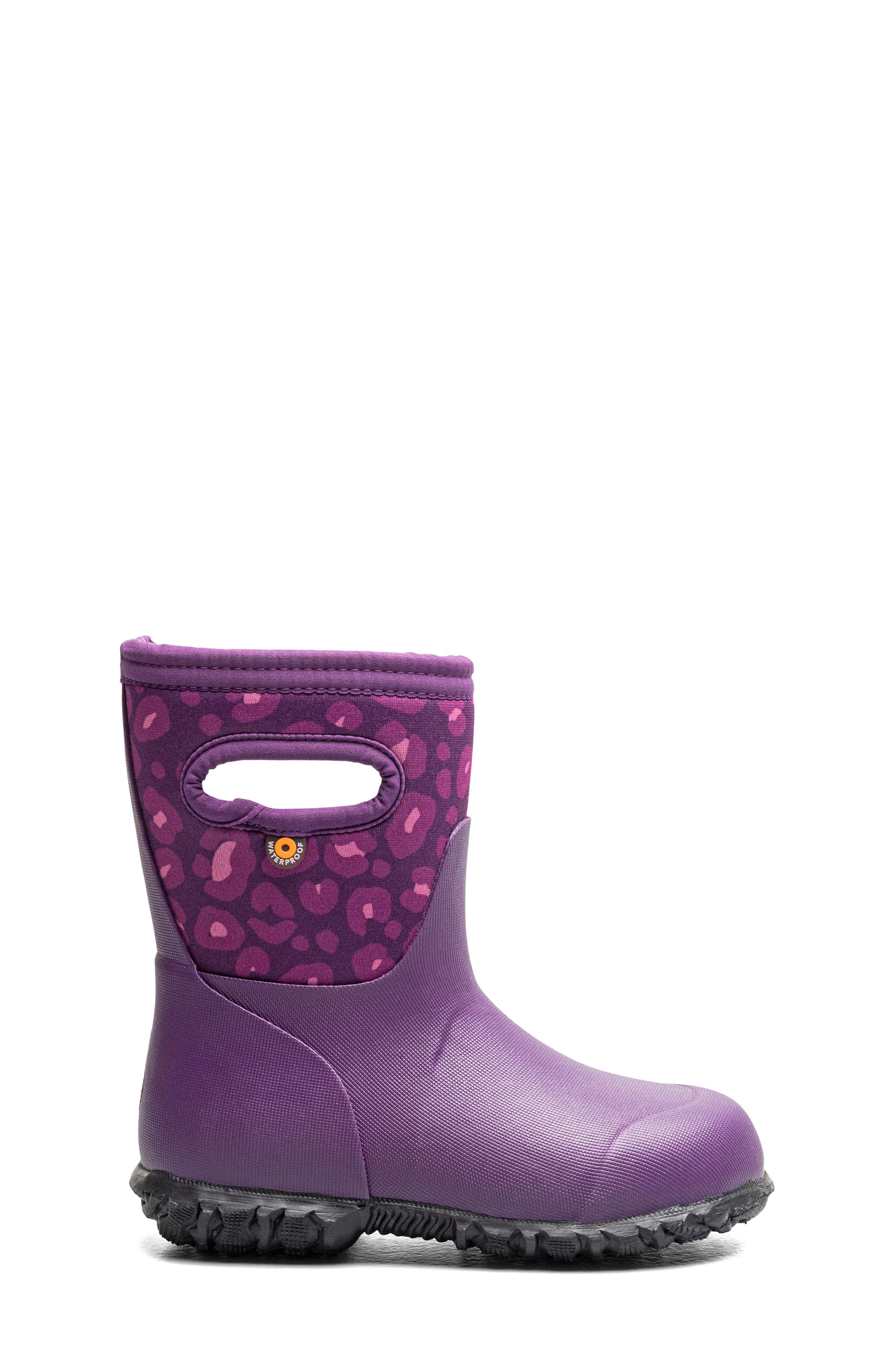 Kids' Urban Roamer Leopard Rain Boot, Alternate, color, PURPLE MULTI