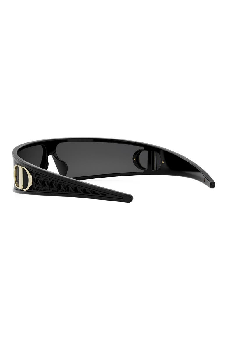 VeryDior M1U 91mm Mask Sunglasses, Alternate, color, SHINY BLACK / SMOKE
