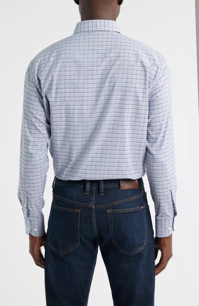 Peter Millar Leavenworth Check Performance Twill Button-Down Shirt, Alternate, color, Blue Haze