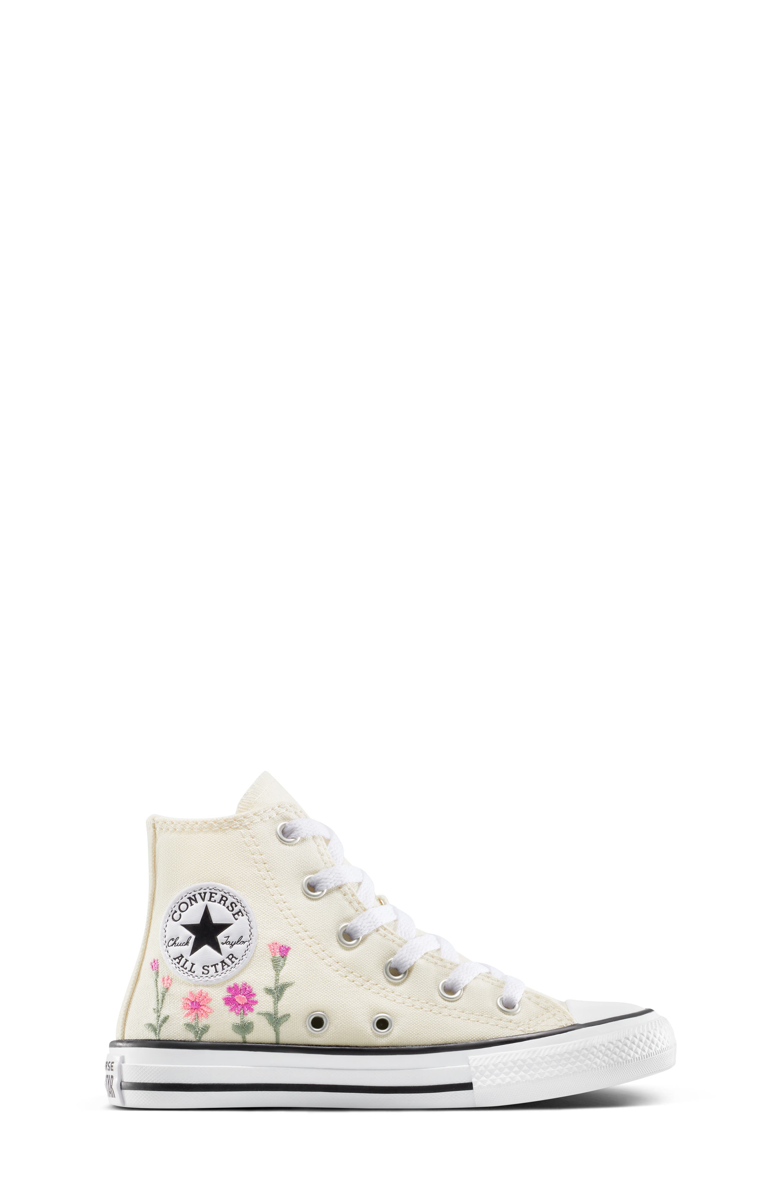 Converse Kids' Chuck Taylor<sup>®</sup> All Star<sup>®</sup> Floral High Top Sneaker, Alternate, color, Egret/ Lt Jellyfish Jitter