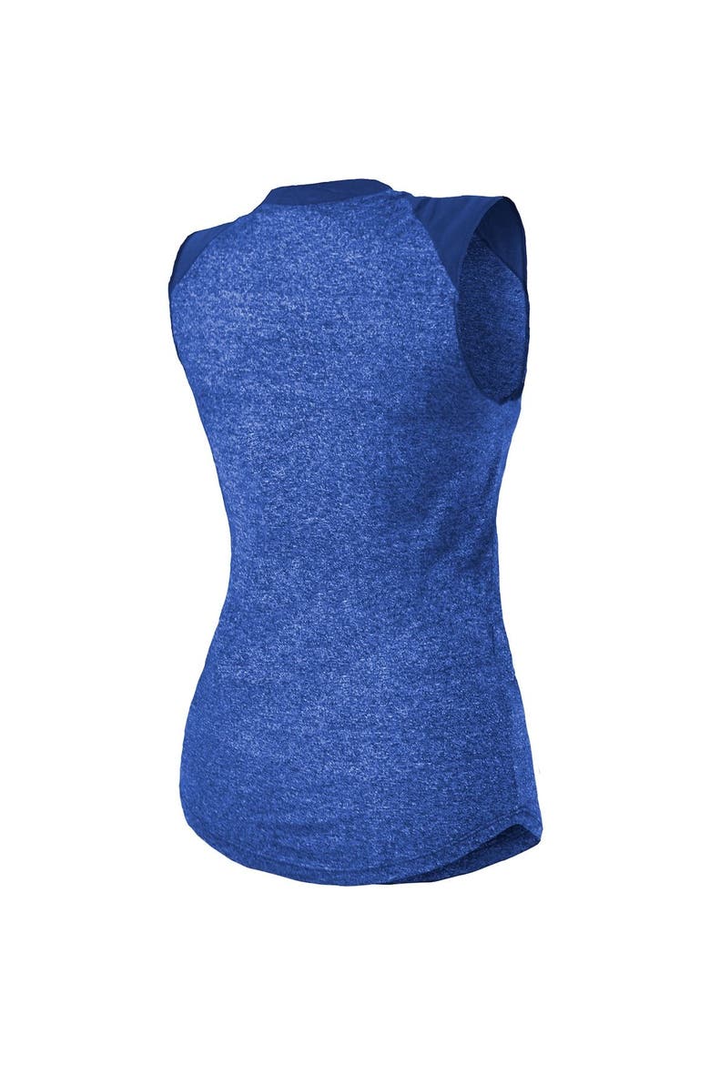 Women's Majestic Threads Royal New England Patriots Retro Tri-Blend Raglan Muscle Tank Top, Alternate, color, Royal