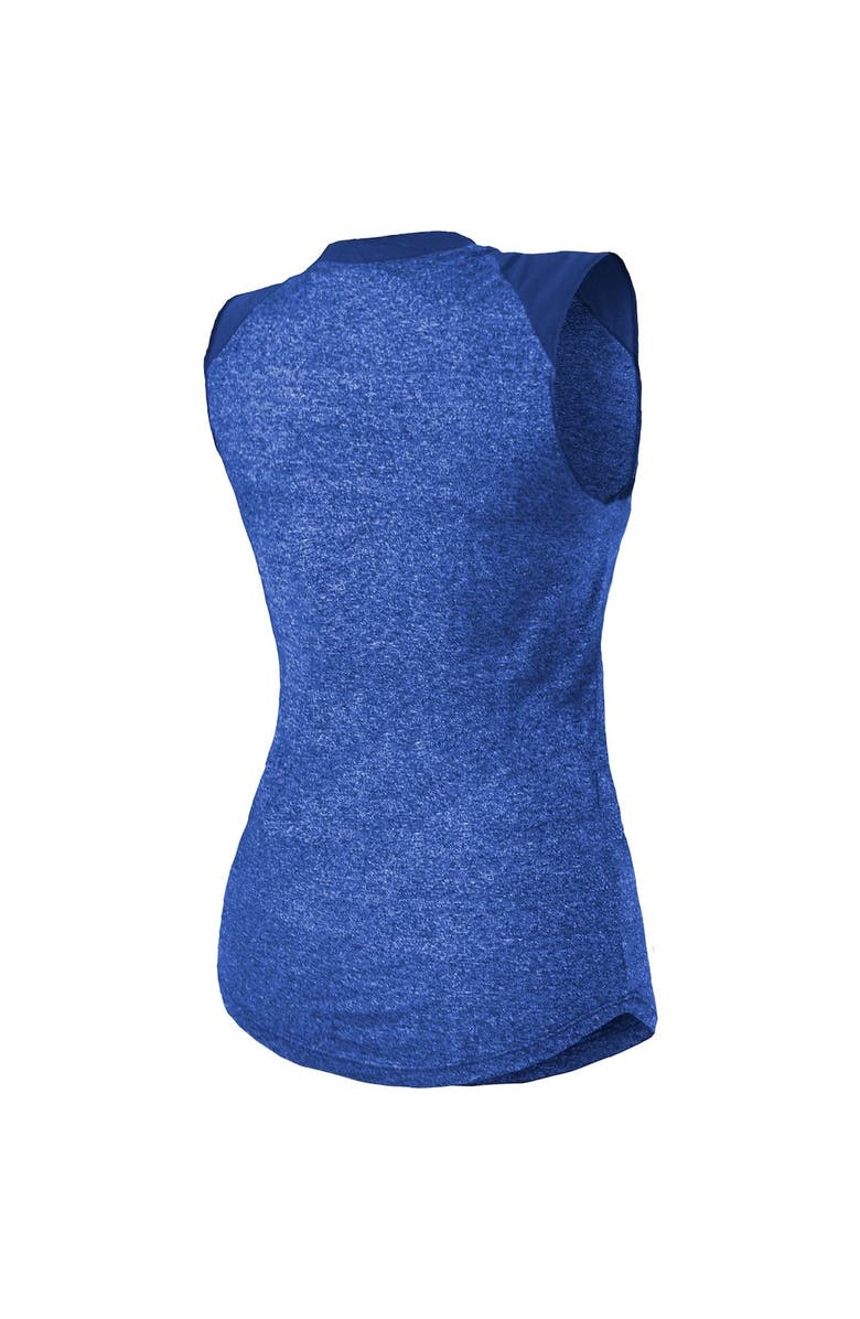 Majestic Threads Women's Majestic Threads Royal New England Patriots Retro Tri-Blend Raglan Muscle Tank Top, Alternate, color,