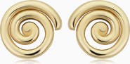 Oradina 14K Yellow Gold Da Vinci Round Studs