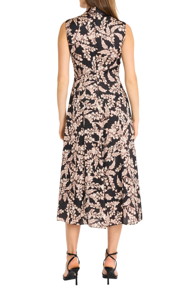 Cowl Neck Satin Midi Dress, Alternate, color, BLACK/ KHAKI