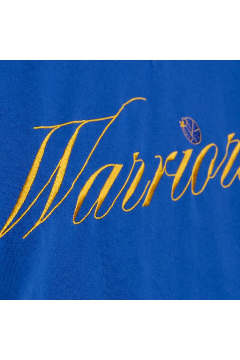 Women's Mitchell & Ness  Royal Golden State Warriors Hardwood Classics Script Lightweight Sweatshirt, Alternate, color, Royal