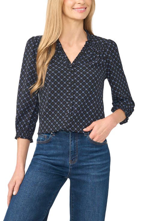 Print Ruffle Top