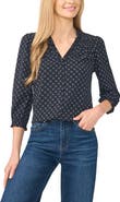 CeCe Print Ruffle Top