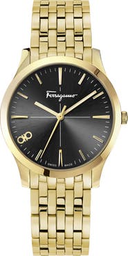 FERRAGAMO Salvatore Ferragamo Women's Slim Formal Black Dial Stainless Steel Bracelet Watch, 35mm x 7.5mm