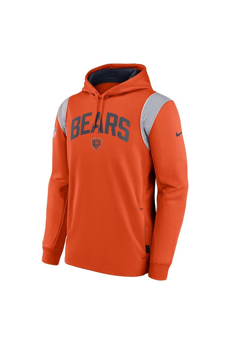 Men's Nike Orange Chicago Bears Sideline Athletic Stack Performance Pullover Hoodie, Alternate, color, Orange