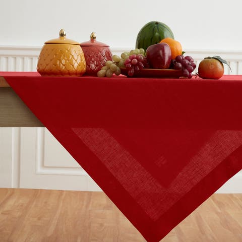 Linen Table Throw 52 x 52 Inch - Fete