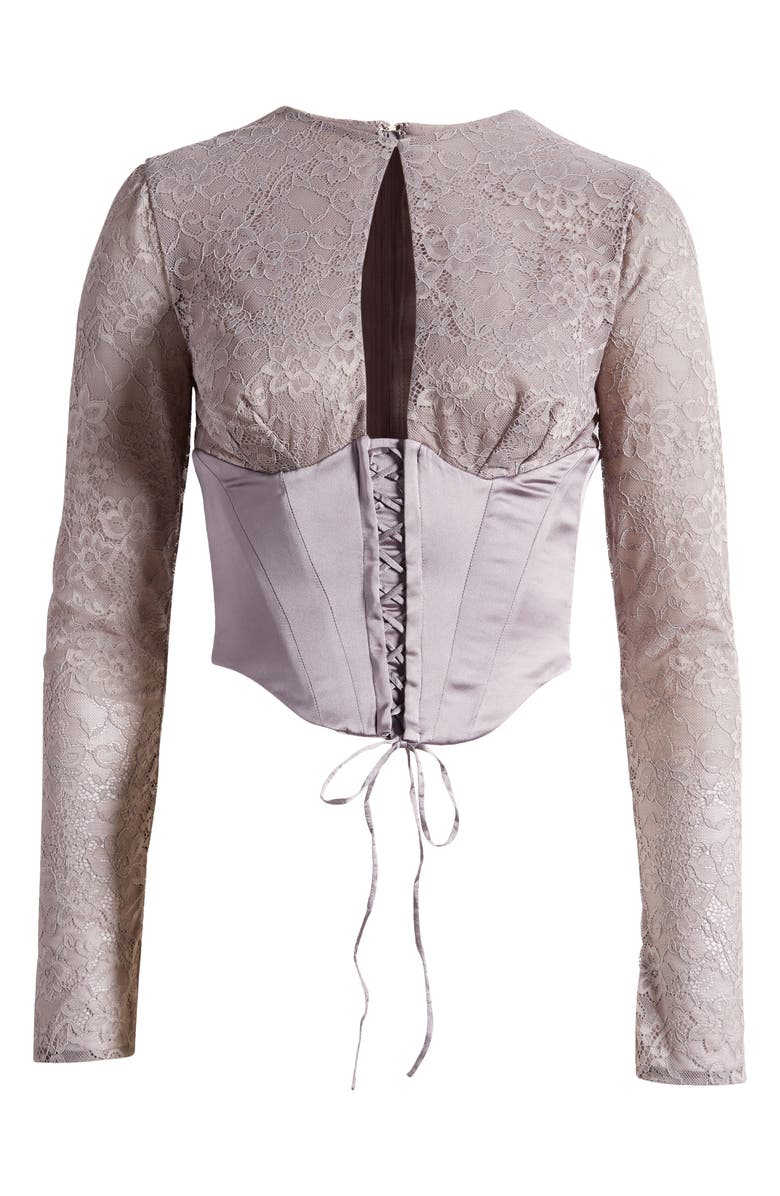 Mistress Rocks Lace Corset Top, Alternate, color, Slate Purple